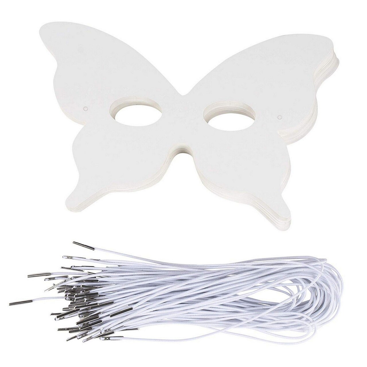 48 Pack Blank Butterfly Eye Mask for Masquerade, Mardi Gras Masks for Costume Party Decoration, DIY Arts and Crafts (5.1 x 7.8 Inch)